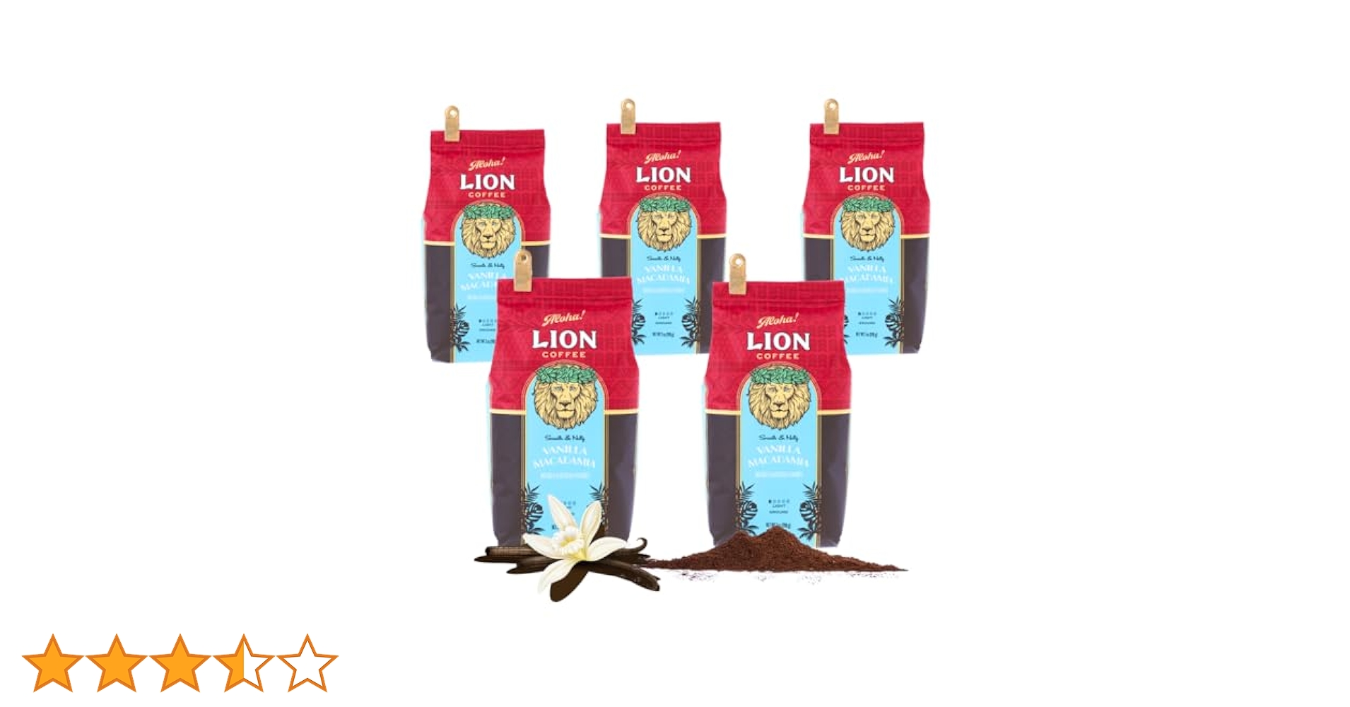 Amazon.co.jp: ライオンコーヒーバニラマカダミア7oz(198g)×5個
